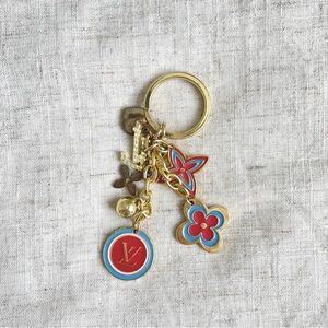 Louis Vuitton Red and Gold Charm Key Holder